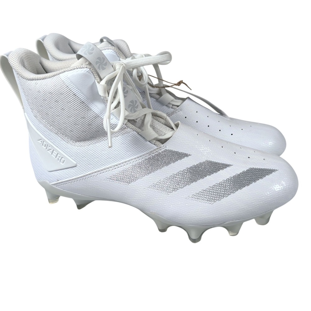 Adidas Mens 8.5 Adizero Chaos Football Cleats White Silver ID9104 Athletic Sport